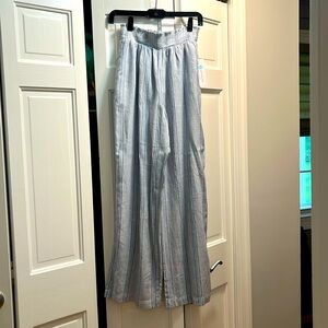 Cosmic Blue Love - smocked waist palazzo pant - size small.  NEW WITH TAGS